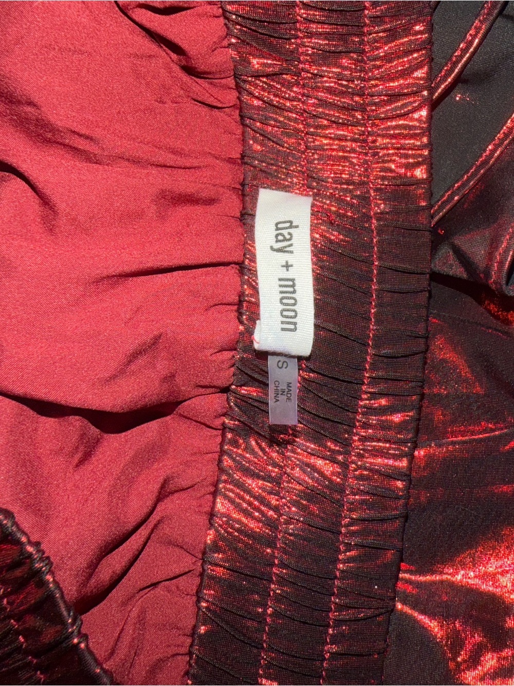 Shimmer Tiered Ruffle Mini Skort - Red - Picture 3 of 3
